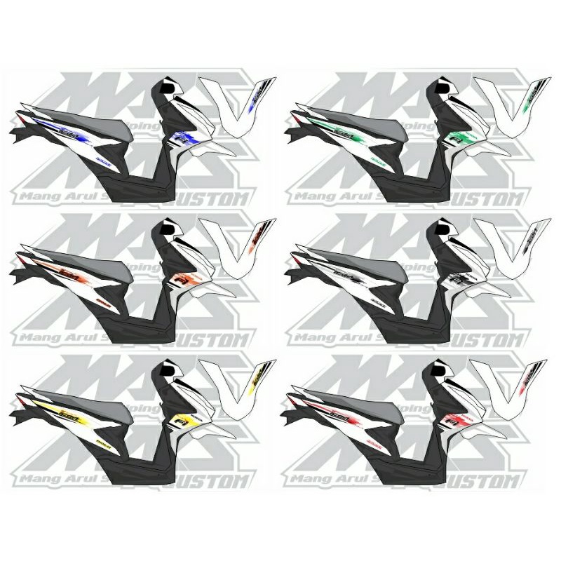 STRIPING BEAT NEW 2020 ICON SPORT BODY PUTIH BAHAN TRANSPARAN DAN NON TRANSPARAN