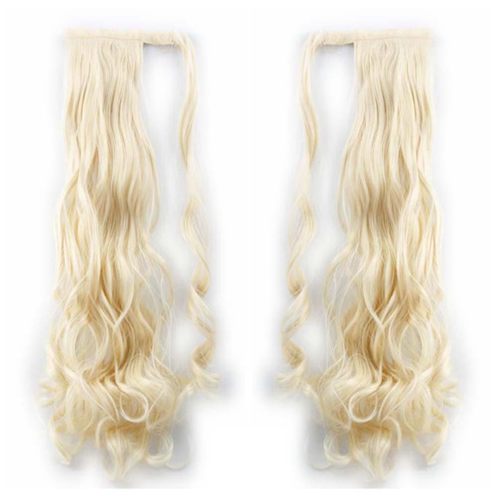 Mxbeauty Ponytail Clip Curly Panjang Dengan Kepang Rambut Hitam Blonde Rambut Sintetis