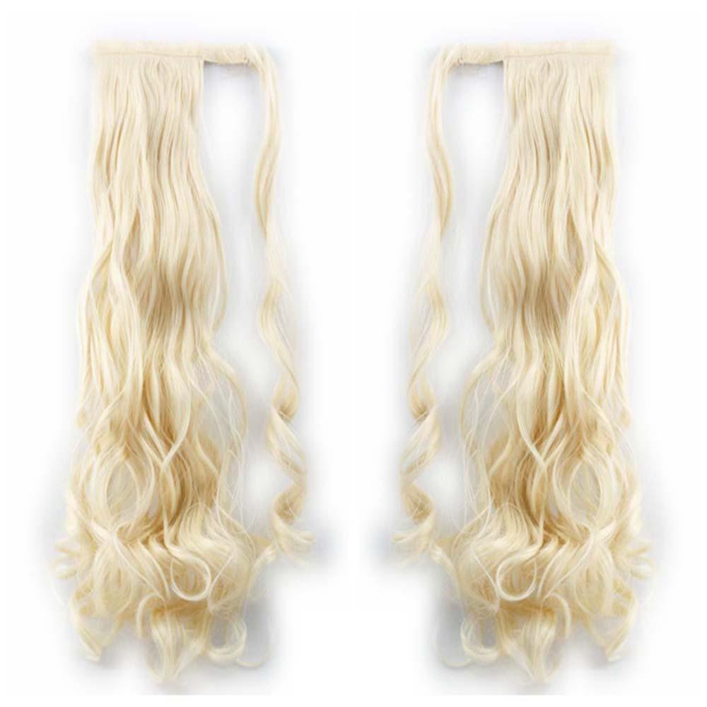 Mxbeauty Ponytail Clip Curly Panjang Dengan Kepang Rambut Hitam Blonde Rambut Sintetis