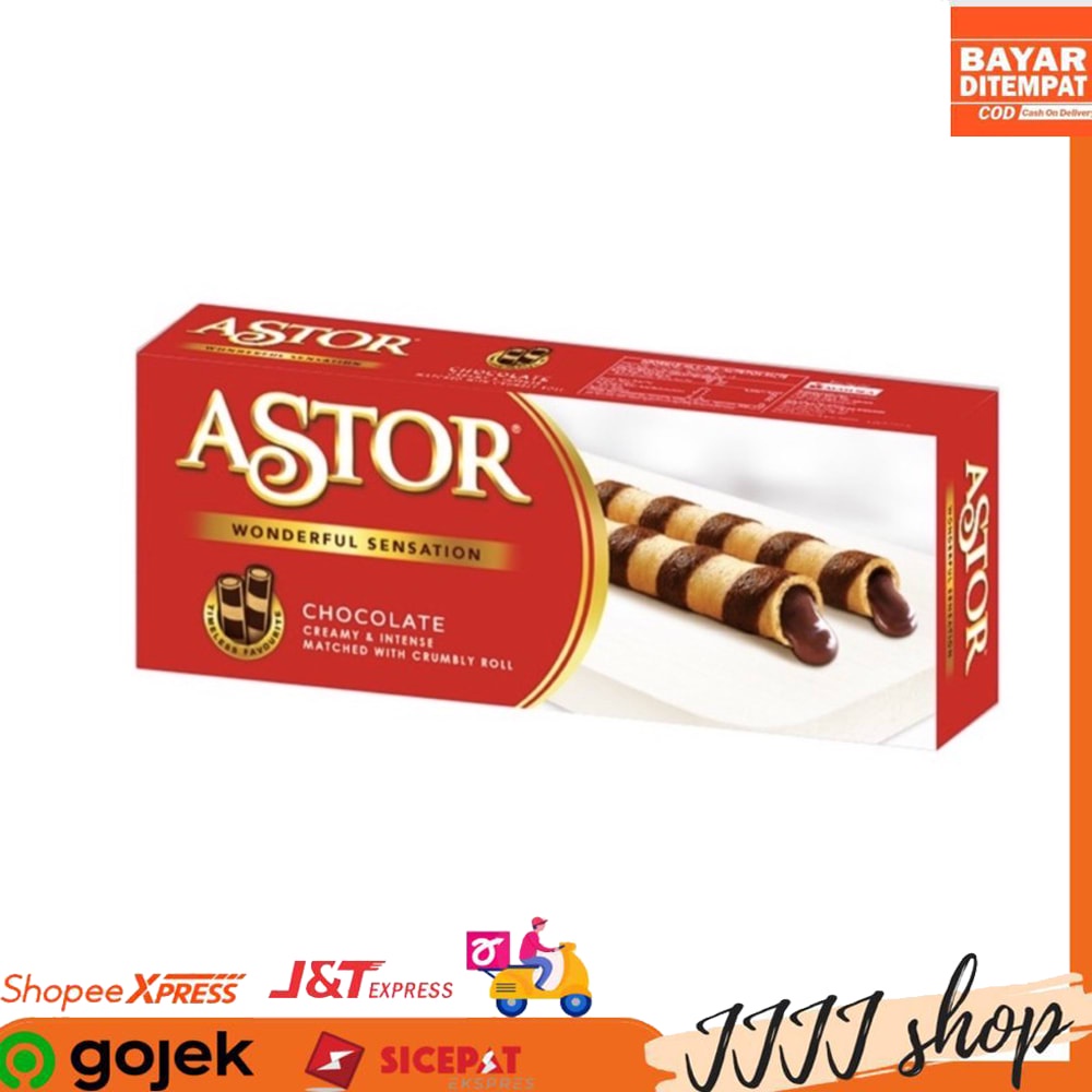 

Astor Chocolate Stick Roll Rasa Cokelat Kemasan Dus 150gr