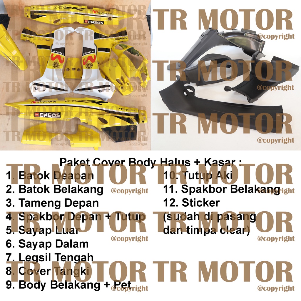 Cover Body Fizr F1zr Movistar Kuning Full Set Halus Cover Bodi Yamaha Fiz r