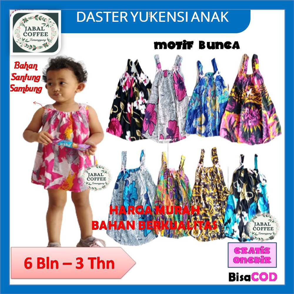 Daster Sambung Yukensi Anak Cewek / Daster Anak Perempuan Murah /Daster Batik Bayi 6 Bulan - 1 Tahun