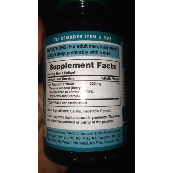 320 mg ISI 60 PURITAN Saw Palmetto STANDARDIZED EXTRACT