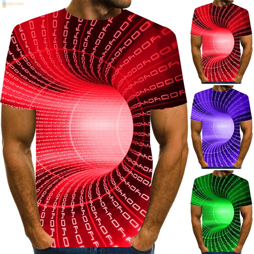 Kaos T Shirt O Neck Dengan Motif Print Grafik Digital 3d Gaya Casual Shopee Indonesia