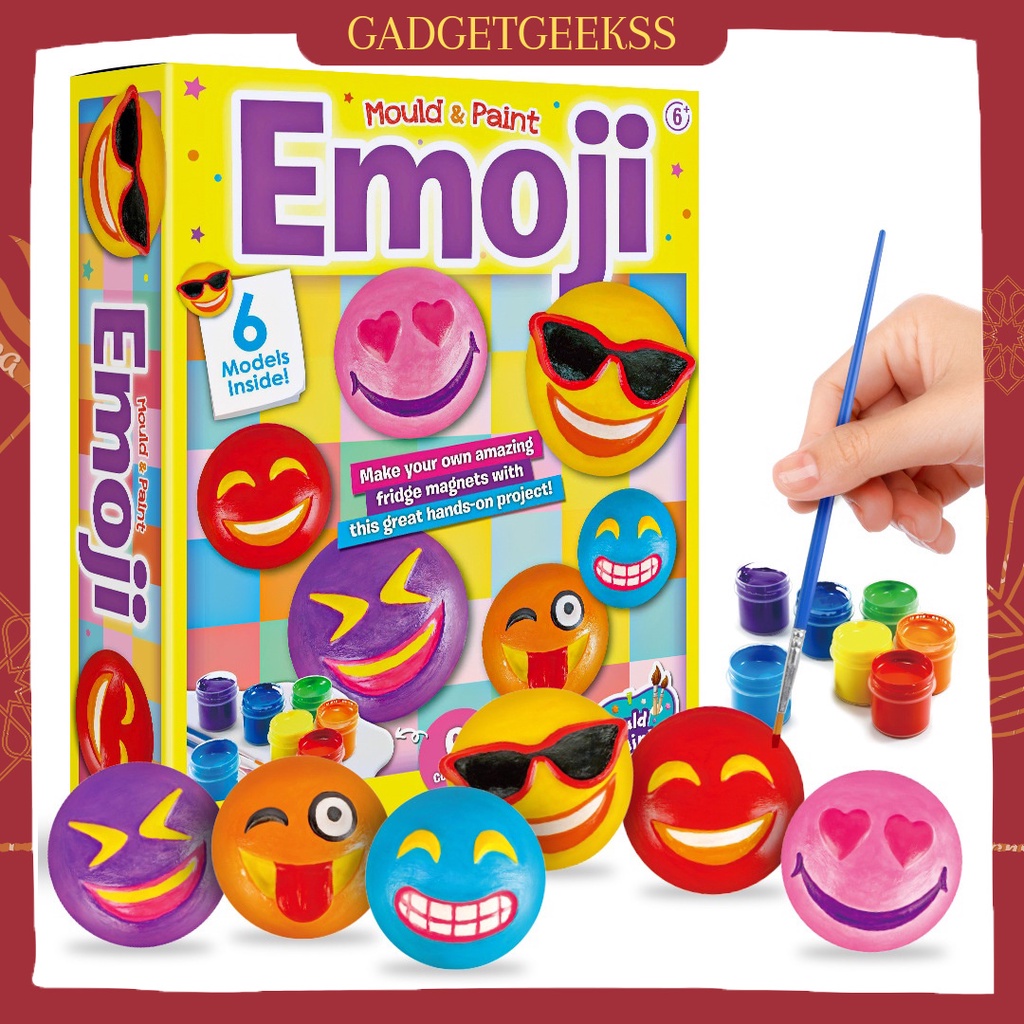 Set Melukis 3D Emoji Smiley face Painting Set DIY Mewarnai Emoji 3D Paint Set