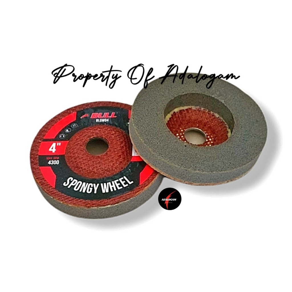 BULL Sponge Wheel PVA Batu Poles Spon Kaca Keramik Batu Gerinda 4 Inch Grit 60 - 100