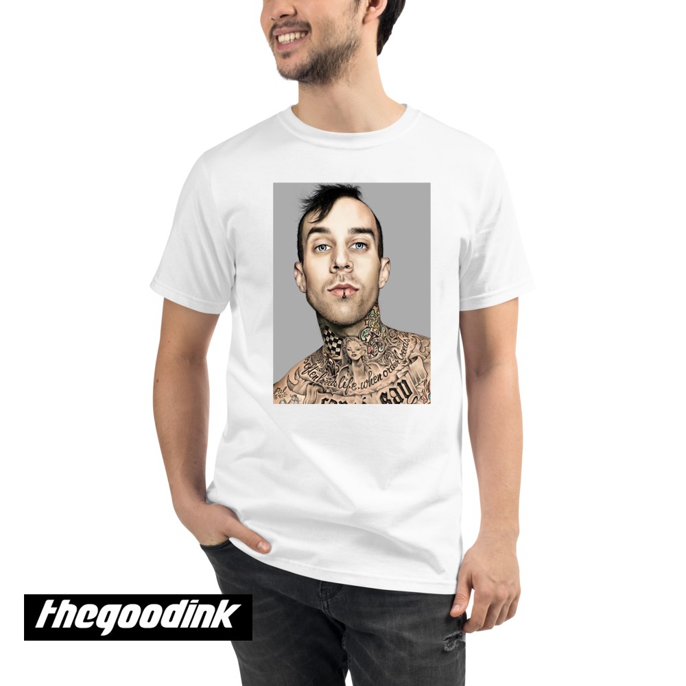 Kaos Travis Barker Blink-182 Band Photo - Original Gildan Print DTG