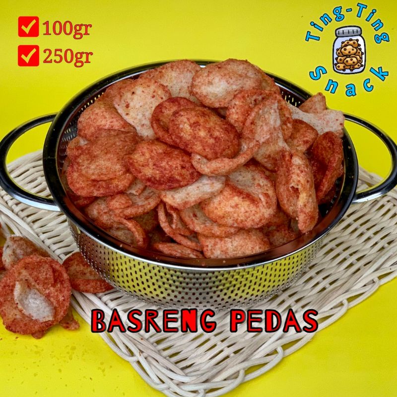 

BASRENG PEDAS GURIH 250 GRAM KERIPIK BASRENG 250GRAM TINGTING SNACK