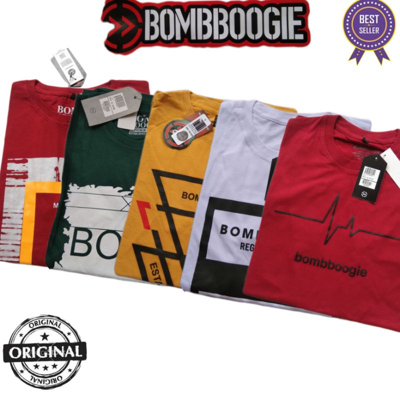 Bisa COD Kaos Distro Kaos Bombogie Pria Kaos Ukuran M L Dan XL / KAOS BOMBOGIE ORIGINAL kaos pria or