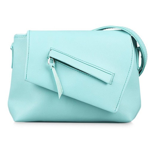 tas selempang wanita sling bag cewek hijau toska sleting depan bta299