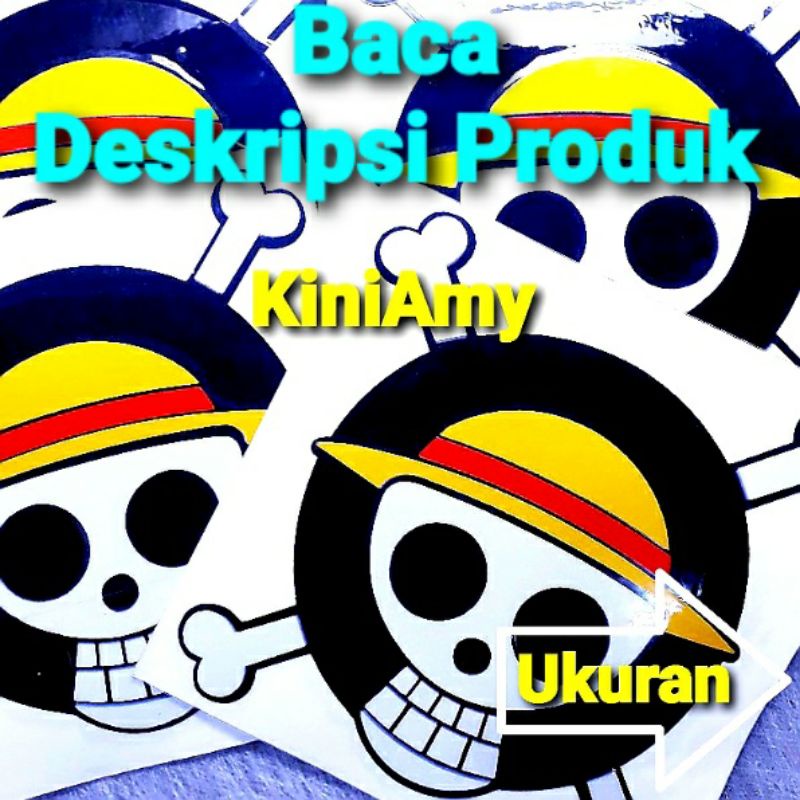 Cutting Sticker One Piece* Bajak Laut Tengkorak | Sticker Variasi Modifikasi Aksesoris HP, Laptop, H