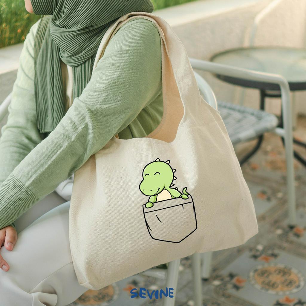 Sevine Tote Bag Kanvas Bonnie Tas Wanita Aesthetic Kuliah Fashion Laptop Sekolah Totebag Vintage Lucu Animal Series - XD