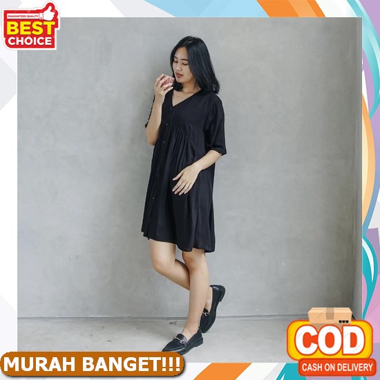 Rok Pinggang Tinggi Lipit Rok Pendek Putih Rok Satu Langkah Kecil Wanita Lucky - Dress Tunik Polos W