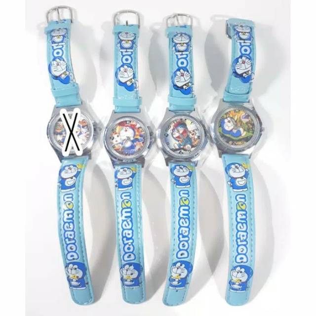 Jam tangan kulit wanita karakter doraemon