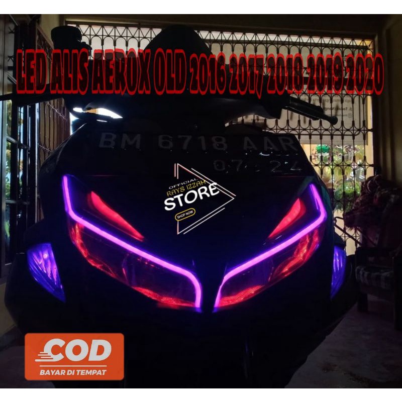 Paket lampu alis lampu led alis Yamaha aerox OLD aerox 2016 2017 2018 2019 no bintik free demon eye
