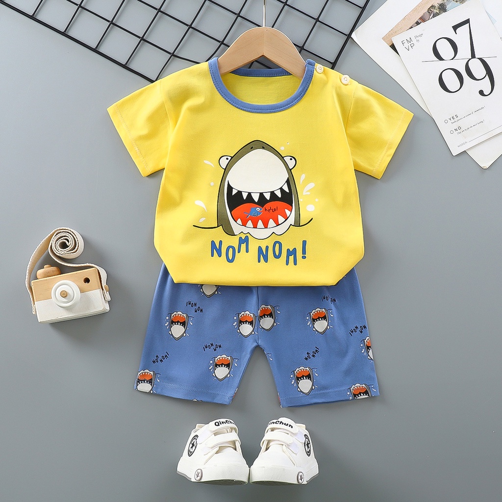 Baju Bayi Setelan Pendek Import Kaos Anak Umur 0-24 Bulan