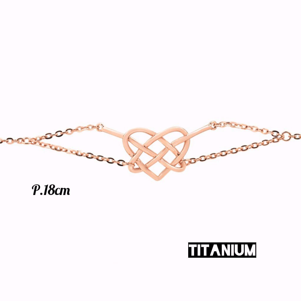 Gelang TITANIUM Ikatan Cinta,Gold &amp; Rosegold perhiasan berkualitas tidak karat,tidak luntur COD