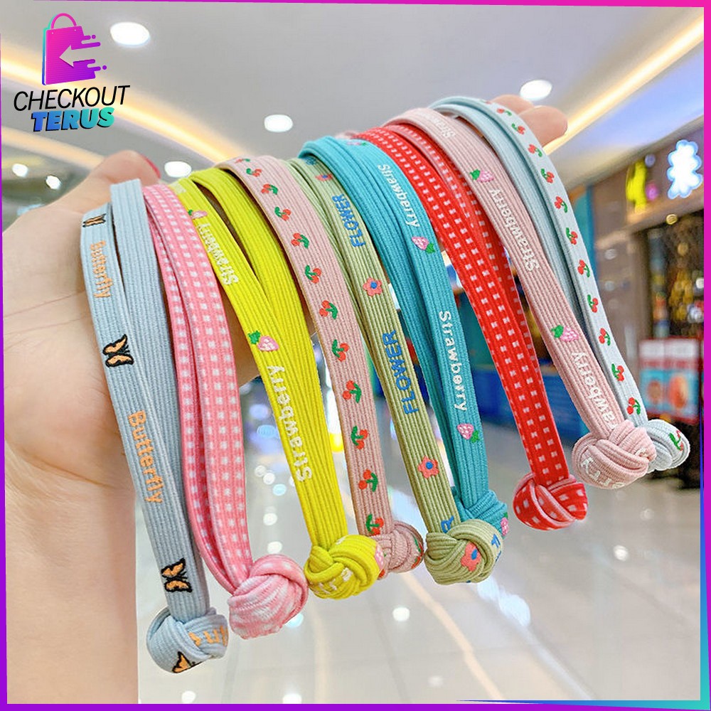 CT C334 Karet Ikat Rambut Korean Style Elastis Aksesoris Rambut Anak Scrunchie Rubber Band Kuncir Rambut Wanita