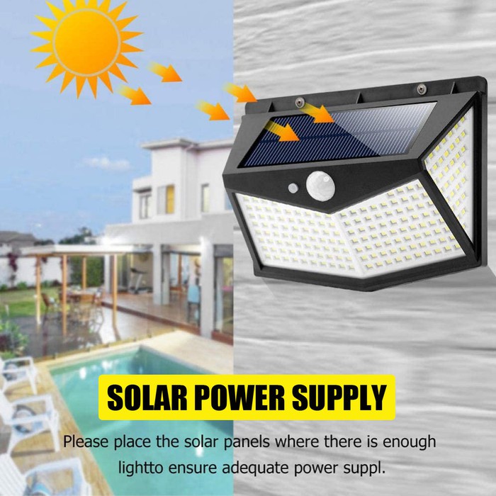 Lampu Solar 212 LED Tenaga Surya Sensor Gerak