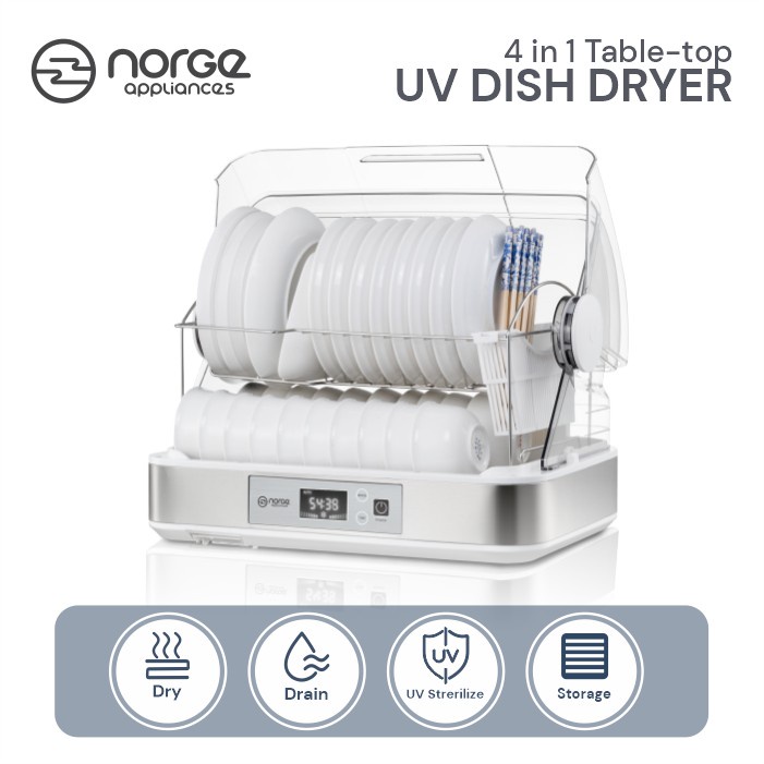 Norge Appliances 4 in 1 Table-top UV Dish Dryer 45L 350W Sterilizer Pengering Alat Makan DD48