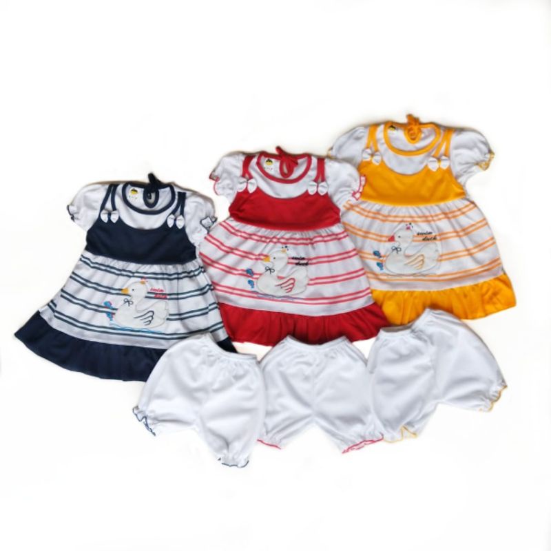 SETELAN DRESS BAYI/DRESS BABY SWAN / BAJU BAYI MURAH