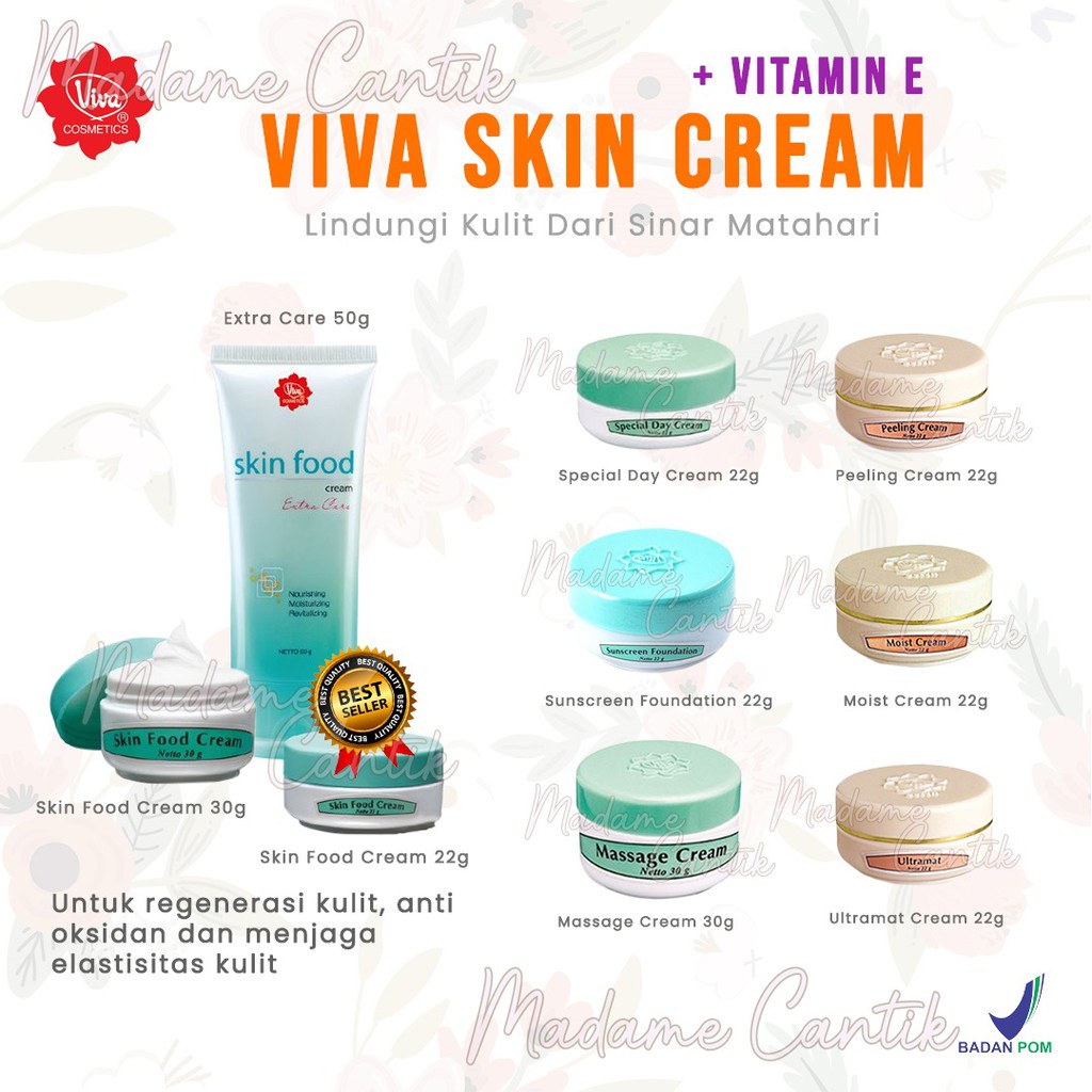 ✿ MADAME ✿ VIVA FACE BODY CARE CREAM SKIN FOOD DAYCREAM MOIST ULTRAMAT SUNSCREEN PEELING CREAM