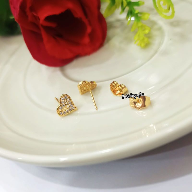 ANTING GIWANG DIAMOND PERMATA LOVE ANTI KARAT DESAIN SUPER SIMPLE