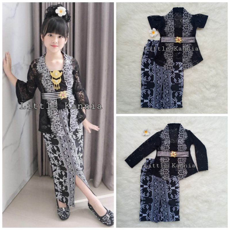 KEBAYA ANAK KUBARU MODERN SPECIAL HITAM SILVER