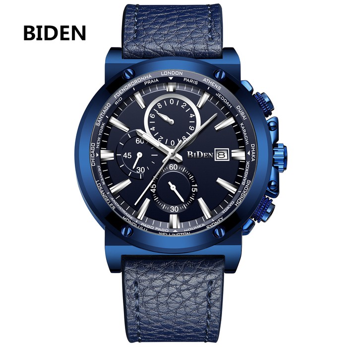 jam tangan BIDEN pria wanita fashion bisnismesh band jam tangan sport - Biru | WATCHYH