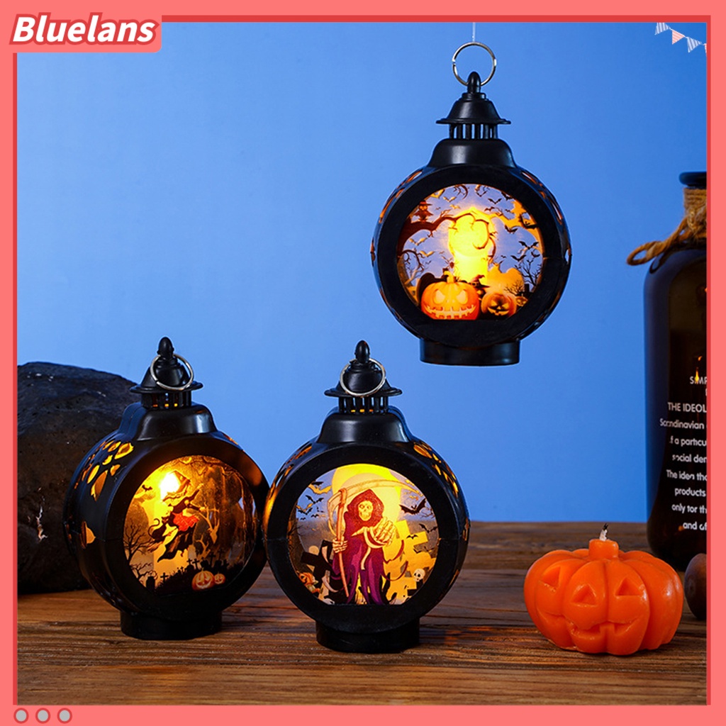 (In Stock) Lampu Lentera LED Bentuk Labu Halloween Tahan Air