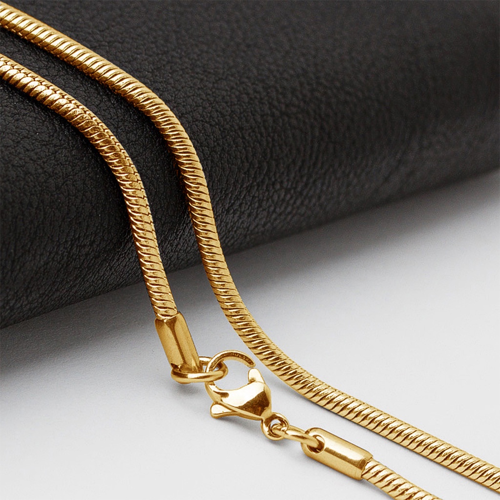 Kalung Belut Titanium Pria Dan Wanita Anti Karat Dan Luntur