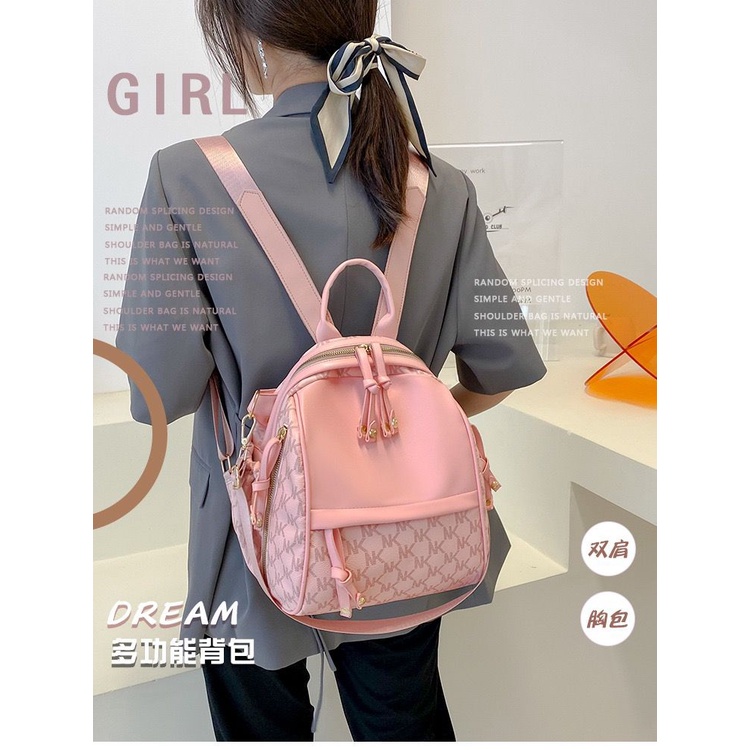 BJ16578 - COFFEE/PINK/WHITE - TAS RANSEL BACKPACK PUNGGUNG WANITA FASHION IMPORT MODIS ELEGAN TERMURAH TERLARIS TERBARU BAGSTORE JAKARTA TAS BATAM EL6578 GT1958 BQ3575 LT2224