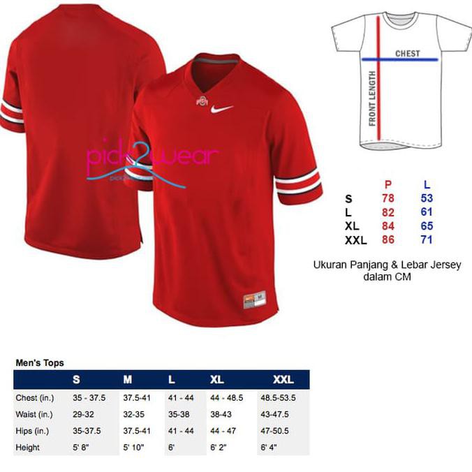 Sale Nike Jersey Men Authentic Ohio State University Paling Baru