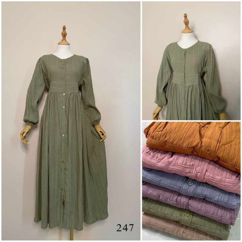 Midi Dress Lesti Serat Kayu Jadore