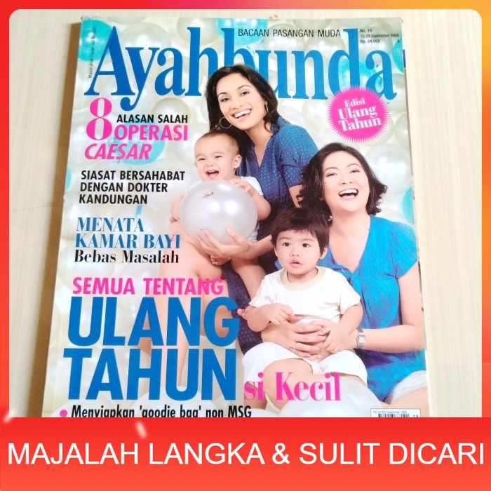 Majalah AYAHBUNDA No.19 Sep 2008 NATALIE SHINTA DEVI Langka