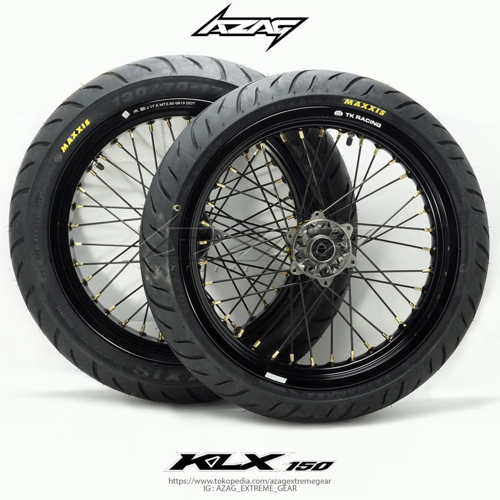 Ban Set Motor Kawasaki Klx Dtracker 150 Velk Tk Ban Maxxis Ring 17 Modif Supermoto Shopee Indonesia