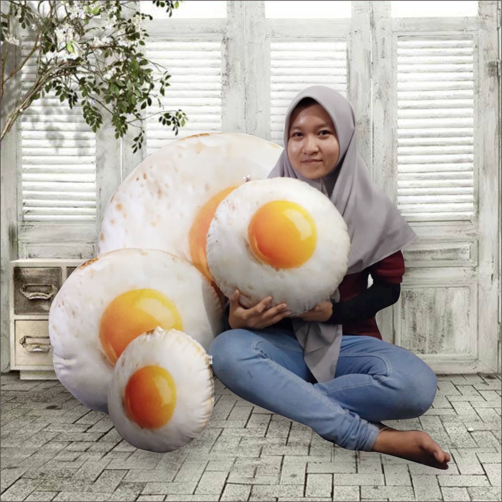 Bizzarpillow Bantal Telor Telur Ceplok Size S Bantal Unik BZ057