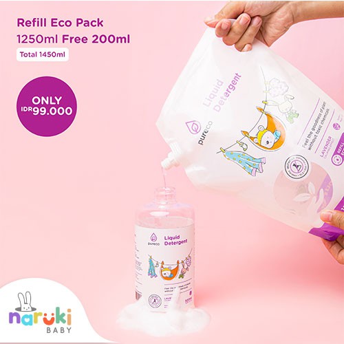 Pureco Liquid Laundry Detergent Refill Pouch 1450 ml Eco Pack