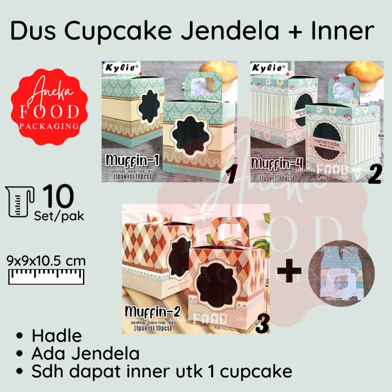 

Dus cupcake 1 muffin KOTAK cup cake single kue dus kardus+inner