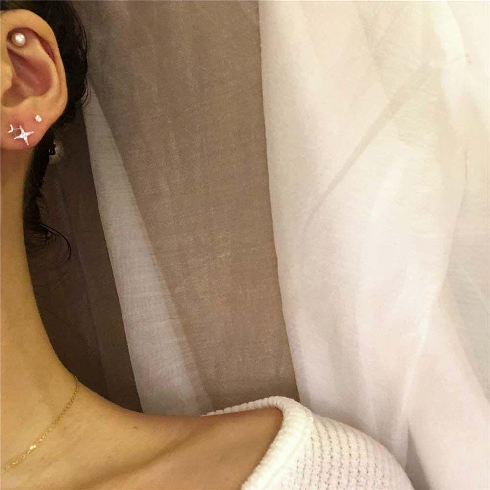 [Elegan] Anting Wanita Anting Perhiasan Fashion Sederhana Berbentuk Bintang Warna Emas Bintang Berlian Imitasi Stud Earrings