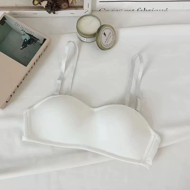 [ LINGERIE MASTER ] - (B-28) Half cup Hot sale Bra Model Seamless Tanpa Kawat Seamless-B-28 Putih