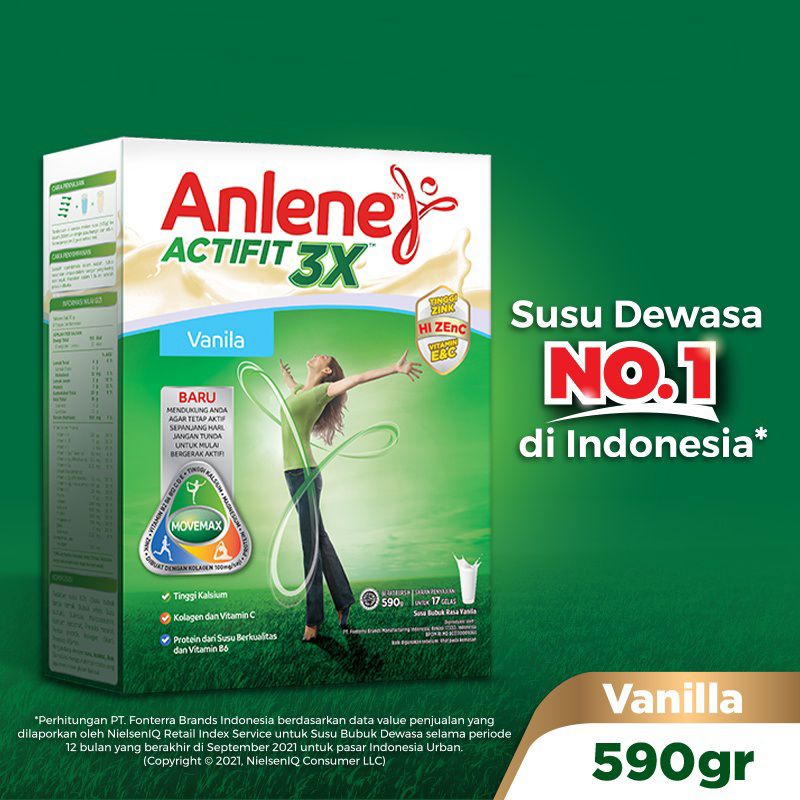 

ANLENE ACTIFIT 3X VANILA 590 G SUSU BUBUK DEWASA