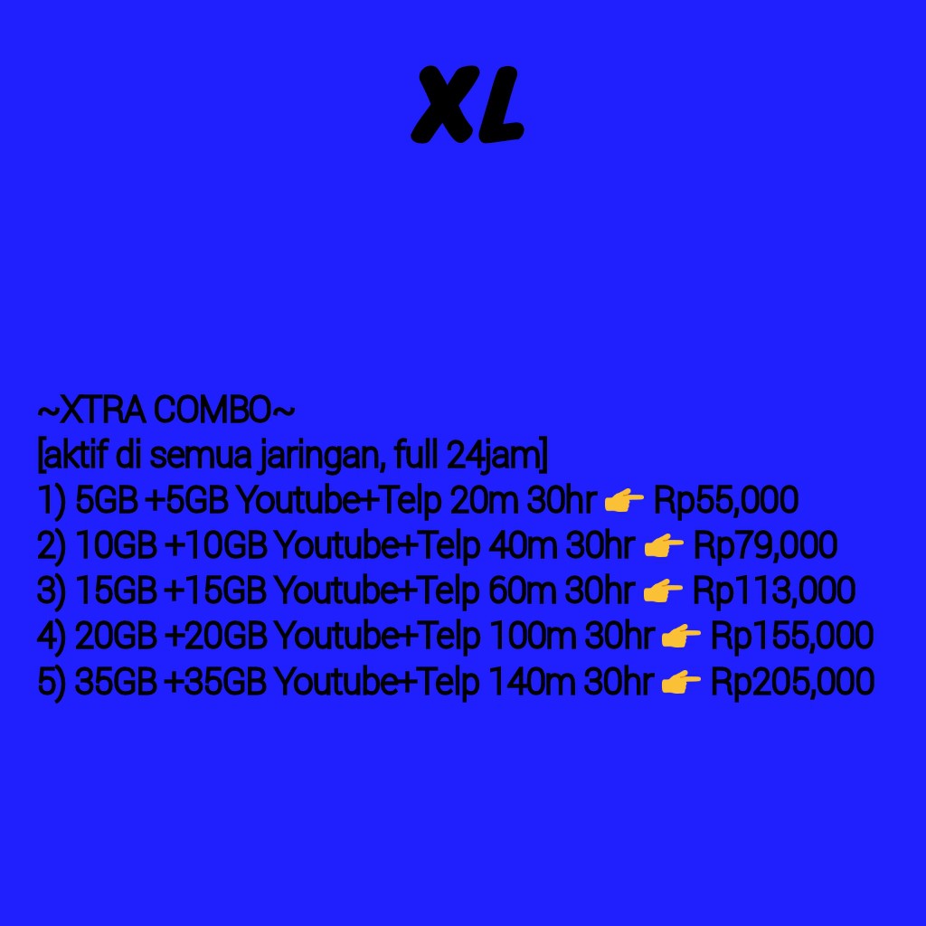 PAKET INTERNET XL XTRA COMBO KUOTA DATA MURAH