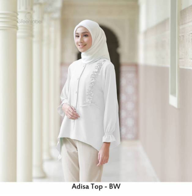 Adisa Top by Green Label Hijab (WHITE SIZE M)