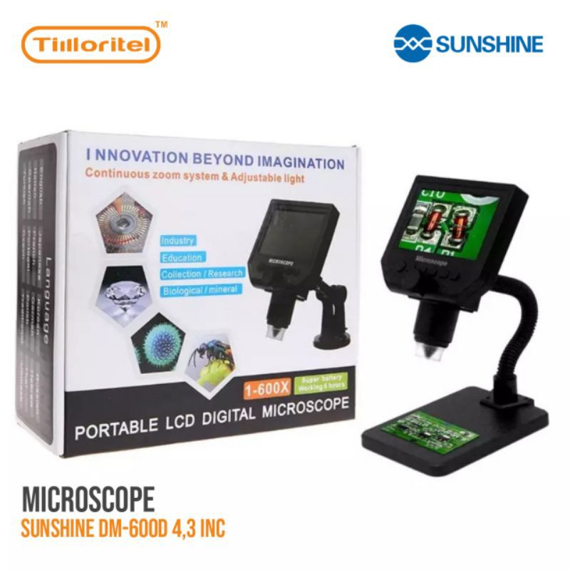 MICROSCOPE DIGITAL SUNSHINE DM-600S + LCD 4.3INC