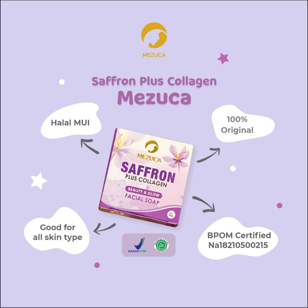 Sabun Saffron Mezuca BPOM Pemutih Wajah Alami Ampuh Atasi Jerawat Original Safron Soap Aleya MUI