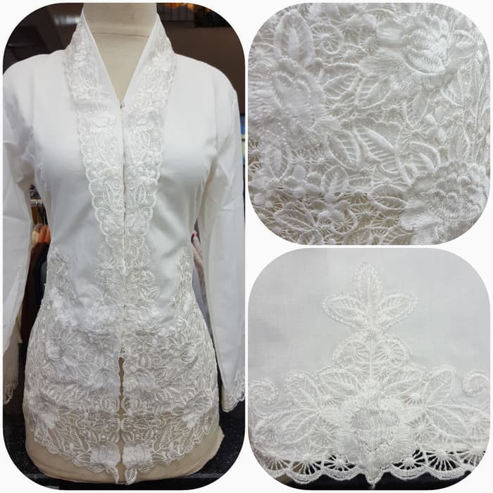 Dijual kebaya encim putih polos   Putih  S Limited