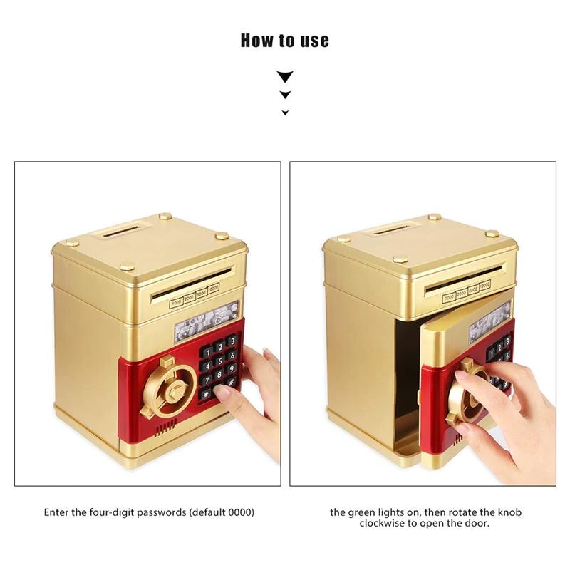 Celengan Anak Electronic Bank Safe Box Money Model Brankas - T-2211 - Golden