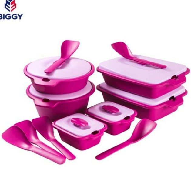 Prasmanan Set - Kotak#tupperware set sayur lauk Aquamarine Biggy set