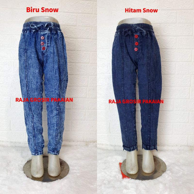 Celana Baggy Pants Jeans Snow Anak Perempuan Umur 3-13 Thn